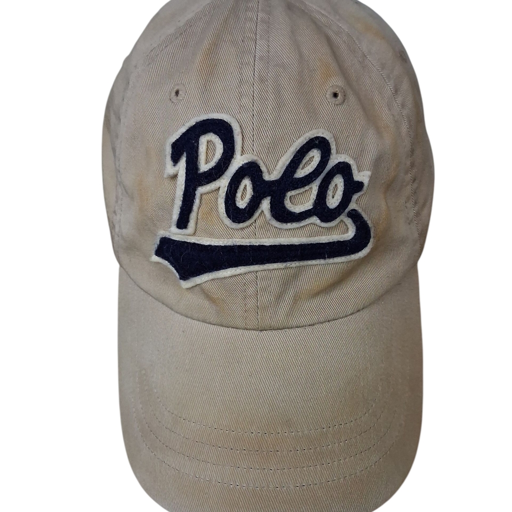 Vintage Polo by Ralph Lauren Tan Cap with Navy Logo